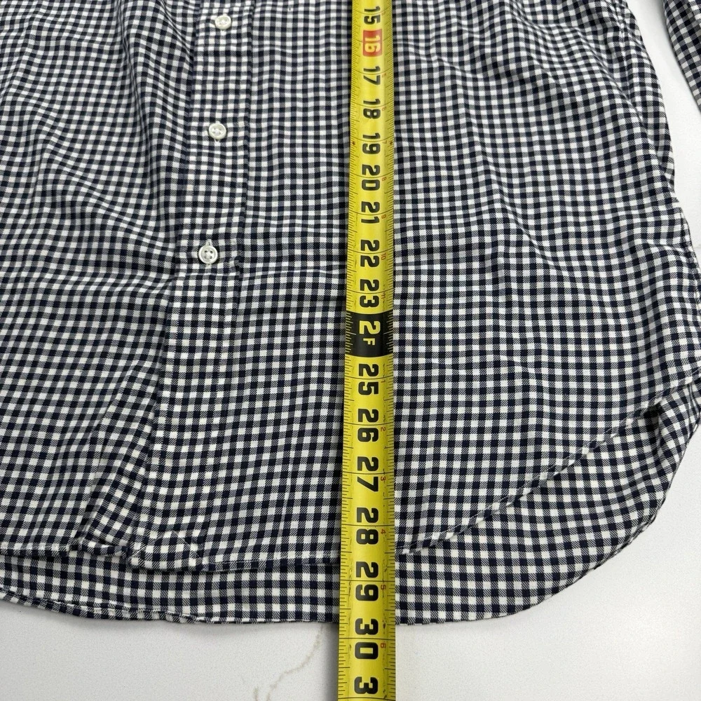 Polo Ralph Lauren Button Down Shirt Mens M Navy Gingham Vintage Pony Preppy